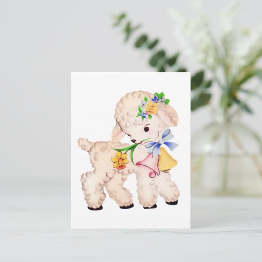 PAASLAM  FEESTDAGENKAART (Staand voorkant)