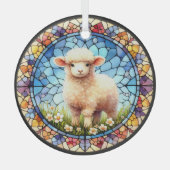 Paaslam in Glas in lood Glas Ornament (Voorkant)