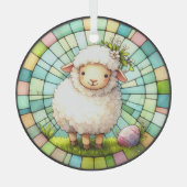 Paaslam in Glas in lood Glas Ornament (Voorkant)