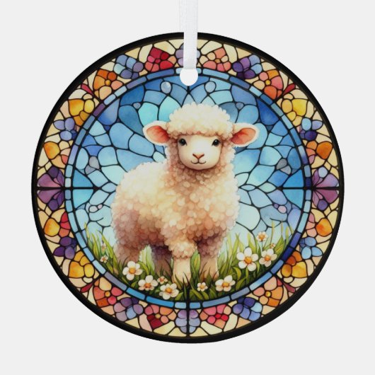 Paaslam in Glas in lood Ornament (Achterkant)