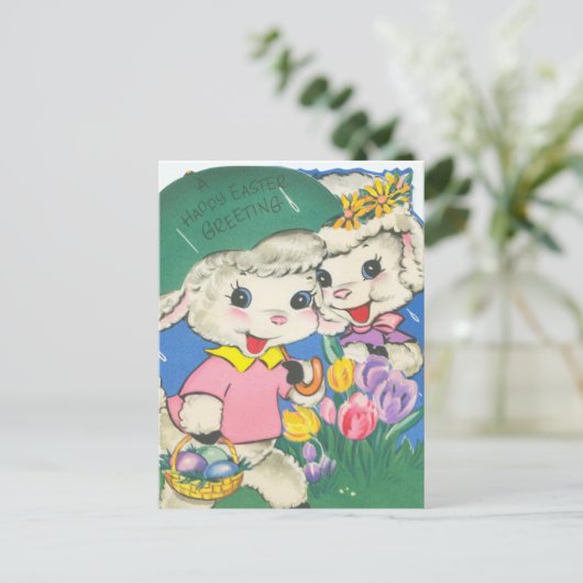  paaslammeren briefkaart (Staand voorkant)