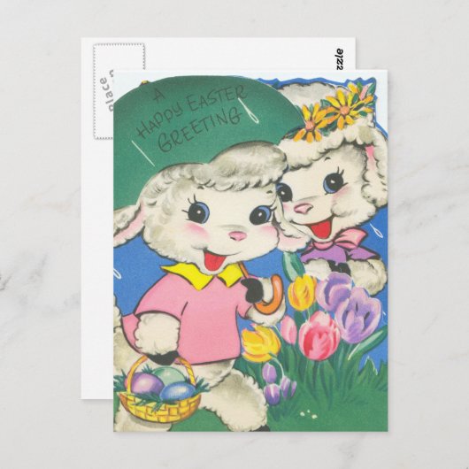 paaslammeren briefkaart (Voorkant / Achterkant)