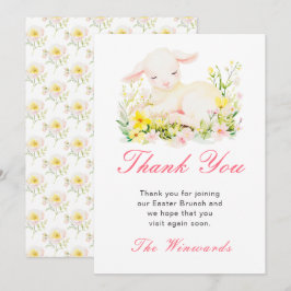 Paaslammetje Pasen brunch Bedankkaart