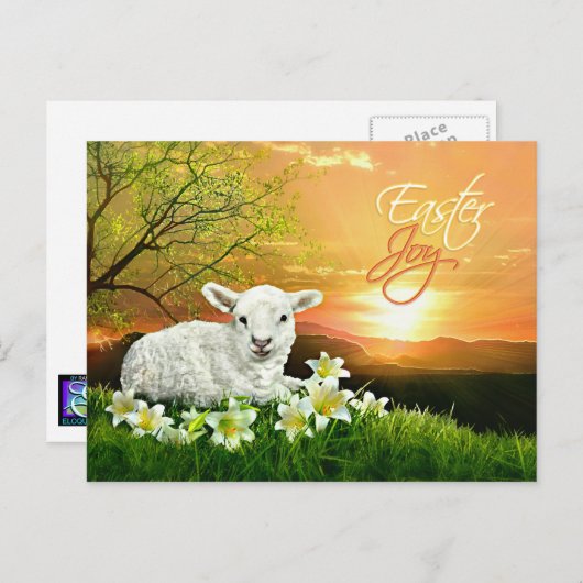 Paaslamp en zondstijging met Paaslilies Feestdagenkaart (Voorkant / Achterkant)