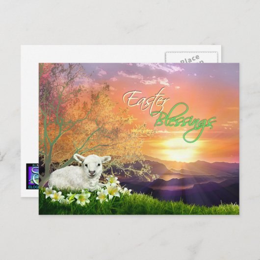 Paaslamp en zondstijging met Paaslilies Feestdagenkaart (Voorkant / Achterkant)