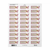 Paaslampblaasroze adresetiketten etiket (Full Sheet)