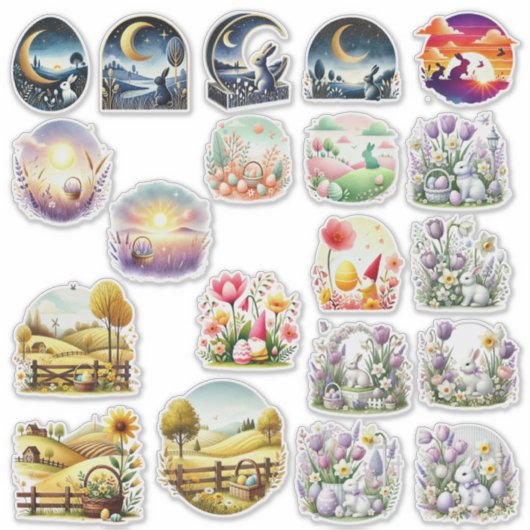 Paaslandscènes Sticker (Voorkant)