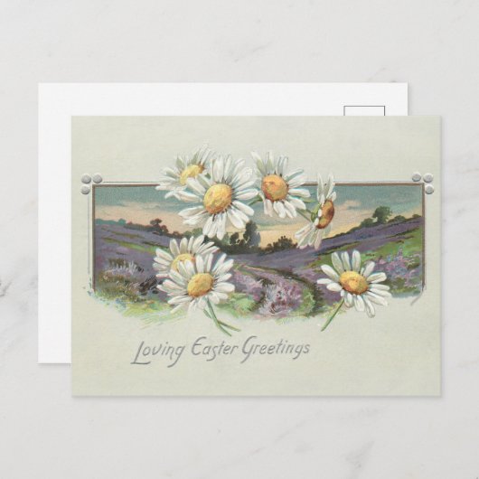 paaslandschap en dagen feestdagenkaart (Voorkant / Achterkant)