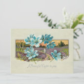 paaslandschap en vergeet-me-nots feestdagenkaart (Staand voorkant)