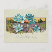  paaslandschap en vergeet-me-nots feestdagenkaart (Voorkant)