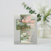  paaslandschap in dwarsbalk feestdagenkaart (Staand voorkant)