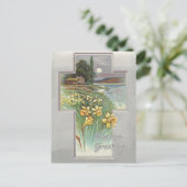 paaslandschap met deaffodis feestdagenkaart (Staand voorkant)