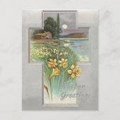 paaslandschap met deaffodis feestdagenkaart (Voorkant)