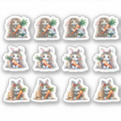 Paaslangharige konijntjes en wortels sticker (Voorkant)