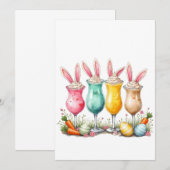 Paaslatte glazen van latte met konijnenoren kaart (Voorkant / Achterkant)