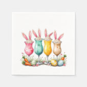 Paaslatte glazen van latte met konijnenoren servet (Voorkant)