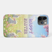 Paaslavendel Cute Witte Konijn Bloemrijke Lente Case-Mate iPhone Case (Achterkant (horizontaal))