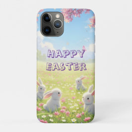 Paaslavendel Cute Witte Konijn Bloemrijke Lente Case-Mate iPhone Case