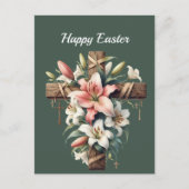 Paaslelie Kruis illustratie Feestdagenkaart (Voorkant)