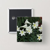 Paaslelie (Lilium regale) Vierkante Button 5,1 Cm (Voorkant /achterkant)