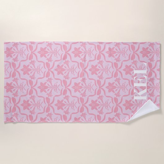 Paaslelie Monogram Strandlaken (Voorkant)