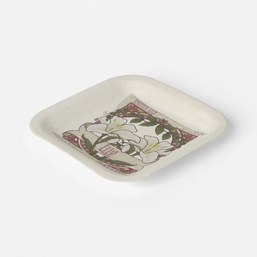 Paaslelie: stijl ontwerp Vrede Hoop Papieren Bordje (Gebogen)