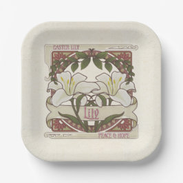 Paaslelie: stijl ontwerp Vrede Hoop Papieren Bordje