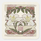 Paaslelie:  stijl ontwerp Vrede Hoop Vierkante Sticker (Voorkant)