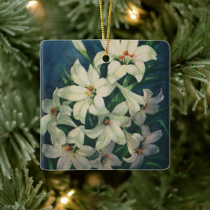 Paasleliebloemen,  paaslelies keramisch ornament