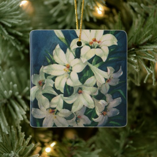 Paasleliebloemen,  paaslelies keramisch ornament (Boom)