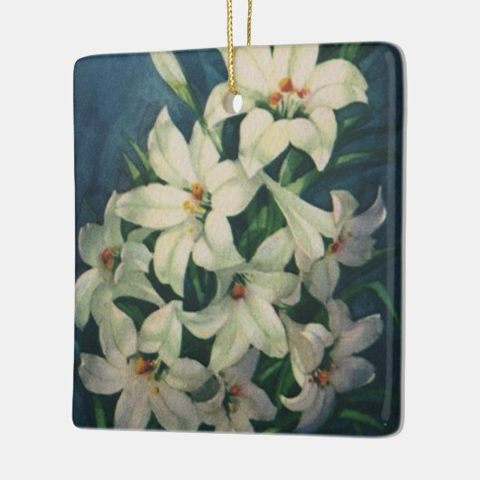 Paasleliebloemen,  paaslelies keramisch ornament (Links)