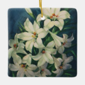 Paasleliebloemen,  paaslelies keramisch ornament (Voorkant)