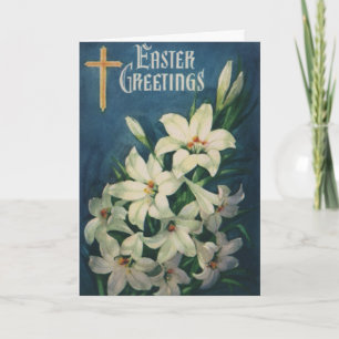 Paaslelies Bloemen,  Religieus Pasen Feestdagen Kaart