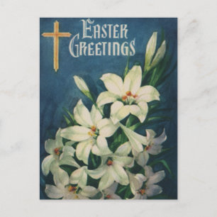 Paaslelies Bloemen, Religieus Pasen Feestdagenkaart