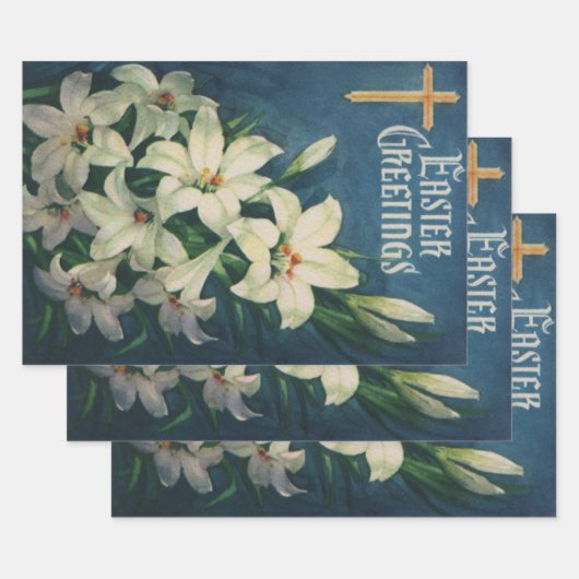 Paaslelies Bloemen, Religieus Pasen Inpakpapier Vel (Set)