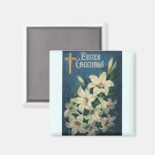 Paaslelies Bloemen,  Religieus Pasen Magneet (Voorkant / Achterkant)
