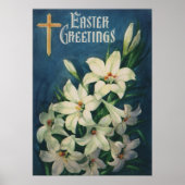 Paaslelies Bloemen,  Religieus Pasen Poster (Voorkant)