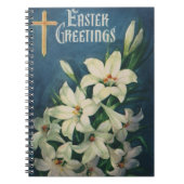 Paaslelies Bloemen, Vintage Religieus Pasen Notitieboek (Voorkant)