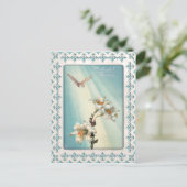  paaslelies en dove feestdagenkaart (Staand voorkant)