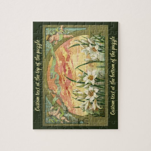 Paaslelies Zonsopgang en Victoriaans Engelen Legpuzzel (Verticaal)