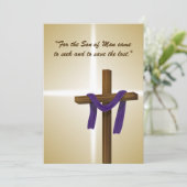 Paaslening Cross Paarse Drape Resurrection Day (Staand voorkant)