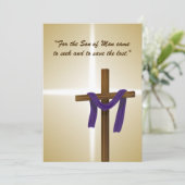 Paaslening Cross Paarse Drape Resurrection Day (Staand voorkant)