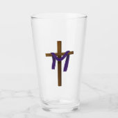 Paaslening Cross Paarse Drape Resurrection Day Glas (Voorkant)
