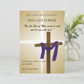 Paaslening Cross Paarse Drape Resurrection Day Kaart (Staand voorkant)