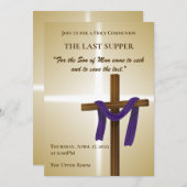 Paaslening Cross Paarse Drape Resurrection Day Kaart (Voorkant / Achterkant)