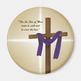 Paaslening Cross Paarse Drape Resurrection Day Magneet