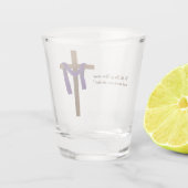 Paaslening Cross Paarse Drape Resurrection Day Shot Glas (Achterkant)