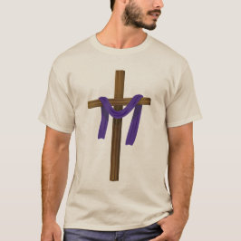 Paaslening Cross Paarse Drape Resurrection Day T-shirt