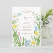 Paaslente bloeit bloemrijk Baby shower Kaart (Staand voorkant)