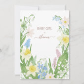 Paaslente bloeit bloemrijk Baby shower Kaart (Achterkant)
